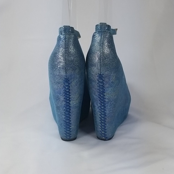 Vtg Jeffrey Campbell Aubrey Blue Snake Platform 7 RARE - Picture 7 of 11